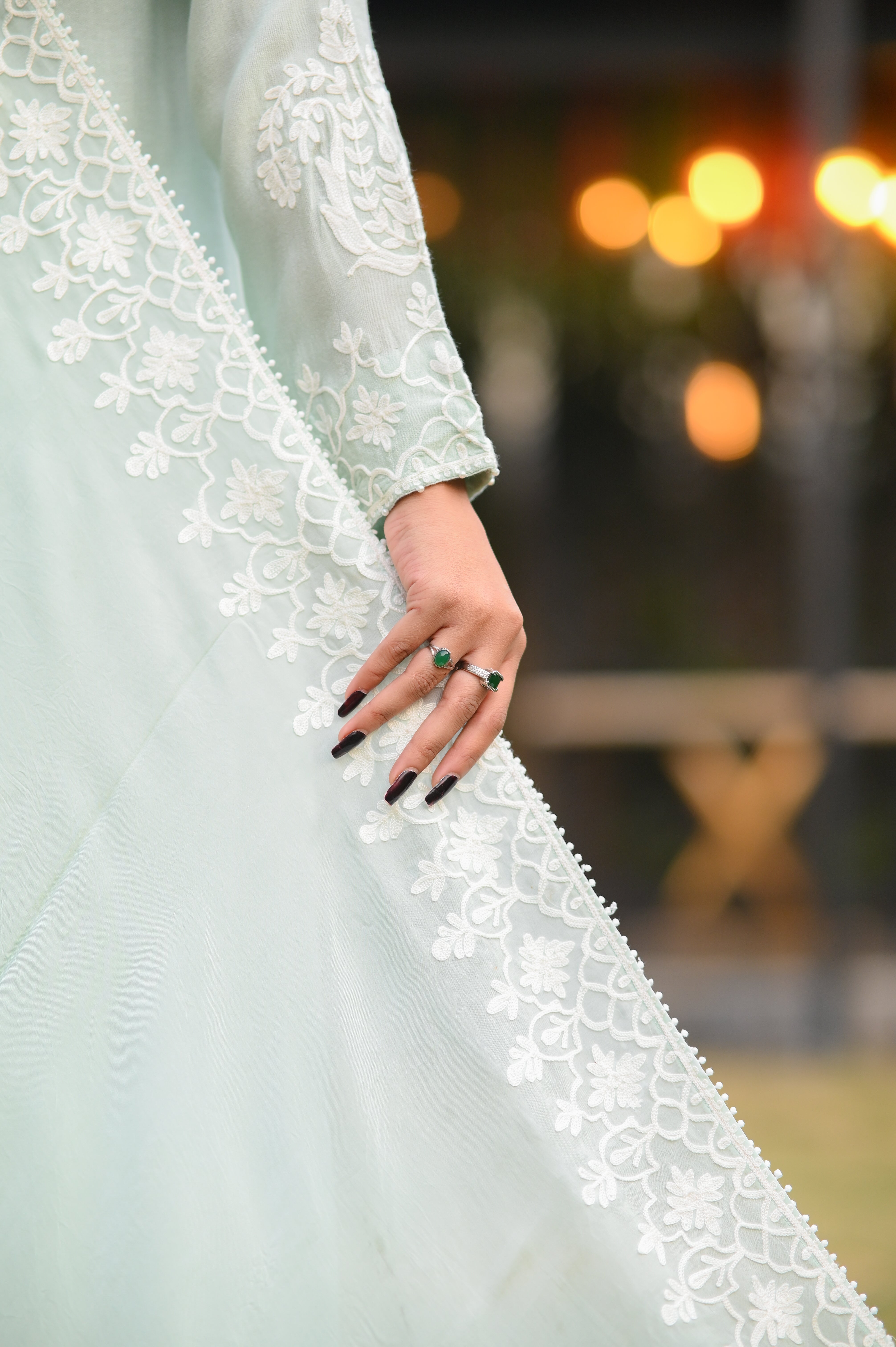 Cēlēste - Ice Blue Cotton Net Ensemble